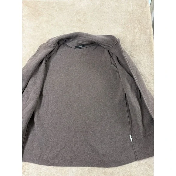 Quince Open Cardigan Women size Large Brown three-quarter sleeves Brown - Picture 3 of 7